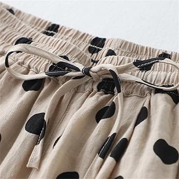 Rfmfkkg Women's Polka Dot Print Casual Elastic High Pants